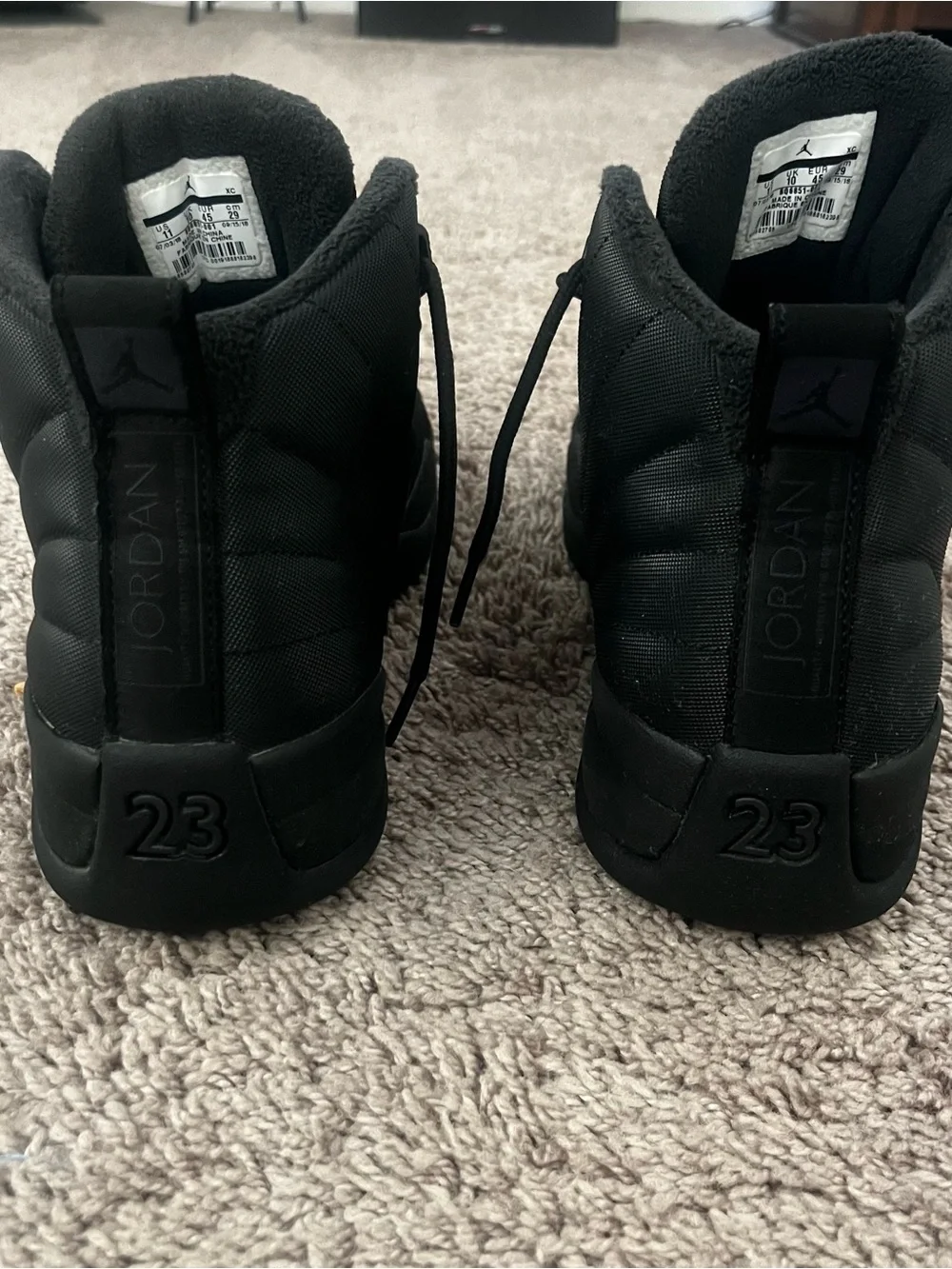Jordan 12 Retro Winter Black Jumpman 23